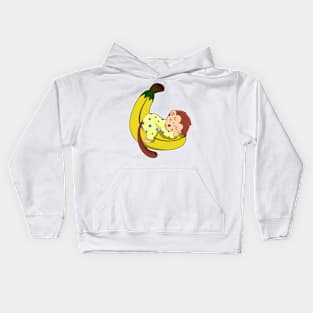 Monkey at Sleeping in Pajamas Kids Hoodie